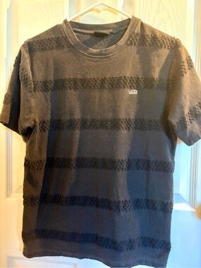 Vans Black Charcoal Striped Crew Tee